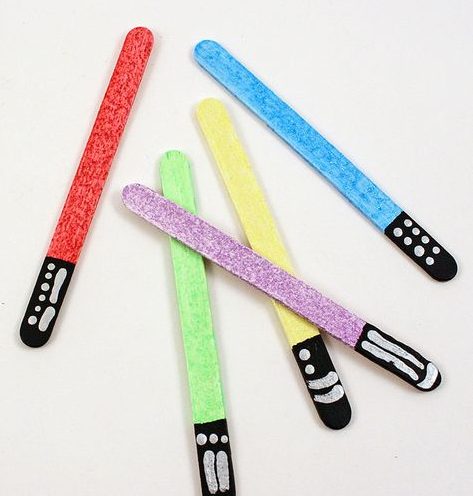 Lightsaber Popsicle Stick Bookmarks