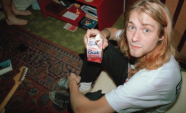 Kurt Cobain Drinking Strawberry Quick Milk