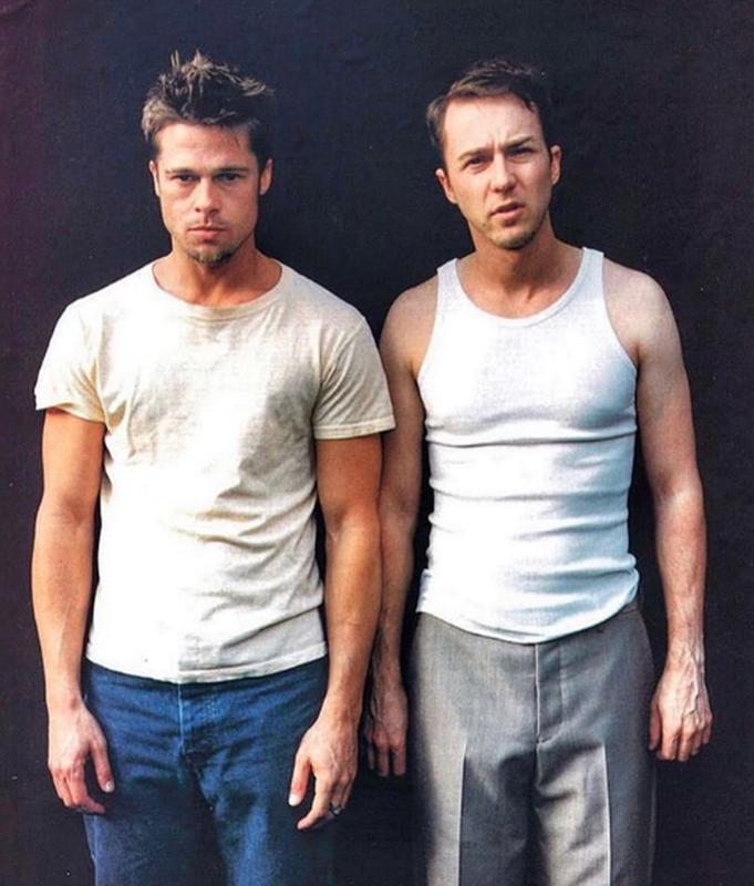 Brad Pitt And Edward Norton, Fight Club Filming