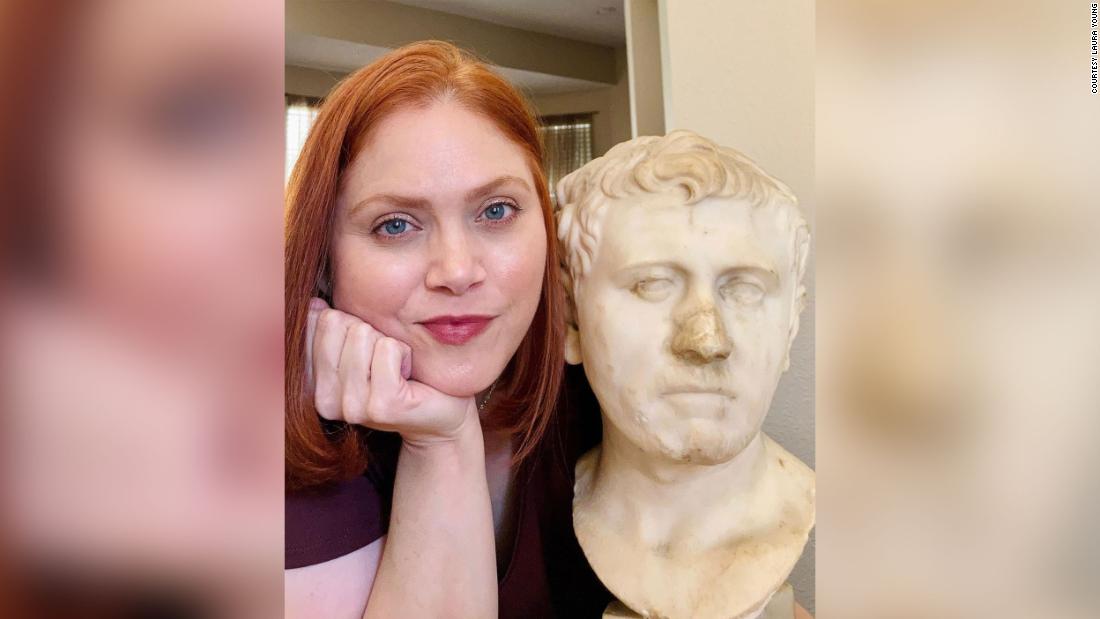 Young With The Roman Bust She Bought At Goodwill